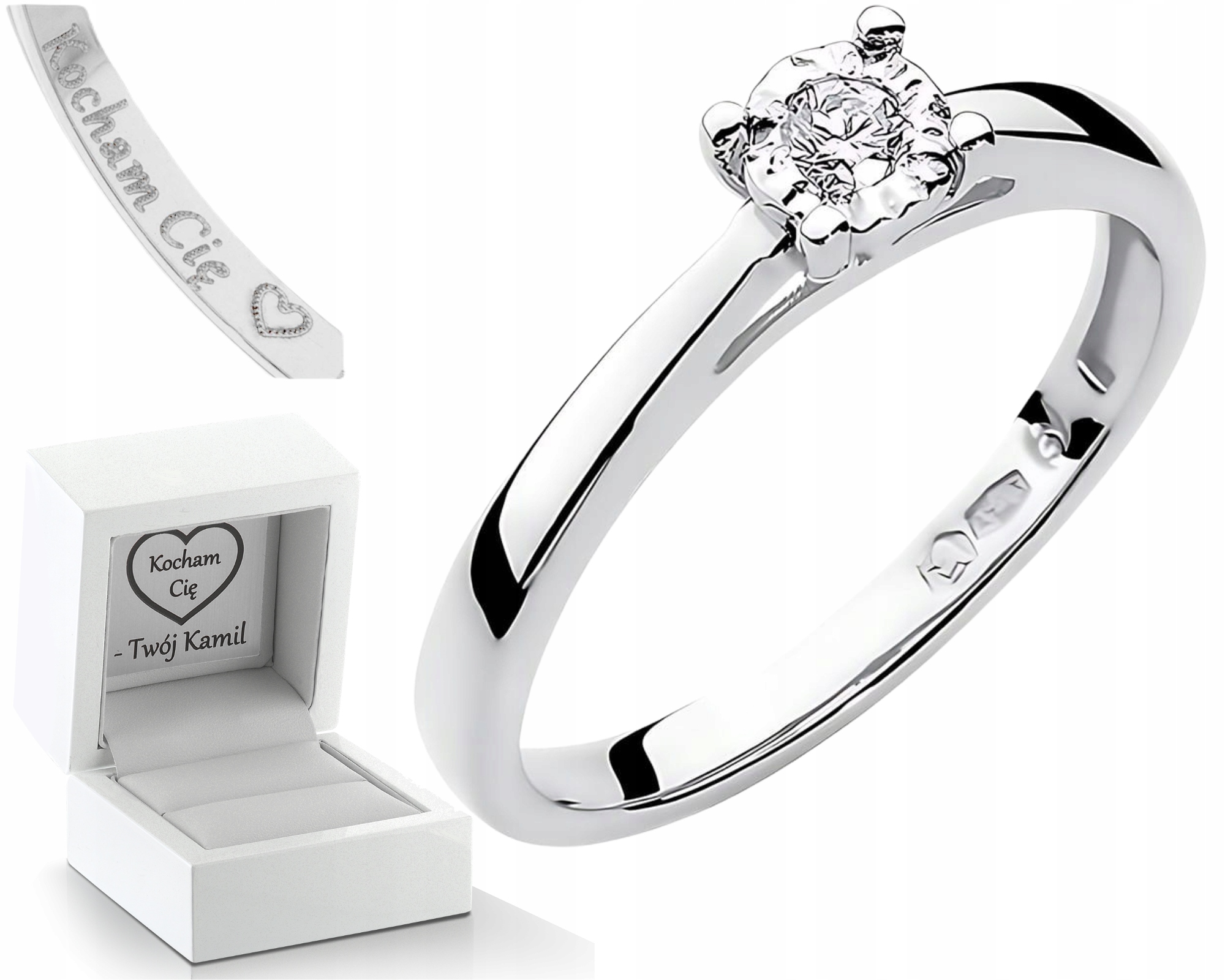 Zlatý Prstýnek S Diamantovým Syntetickým Diamantem Bez Konfliktu