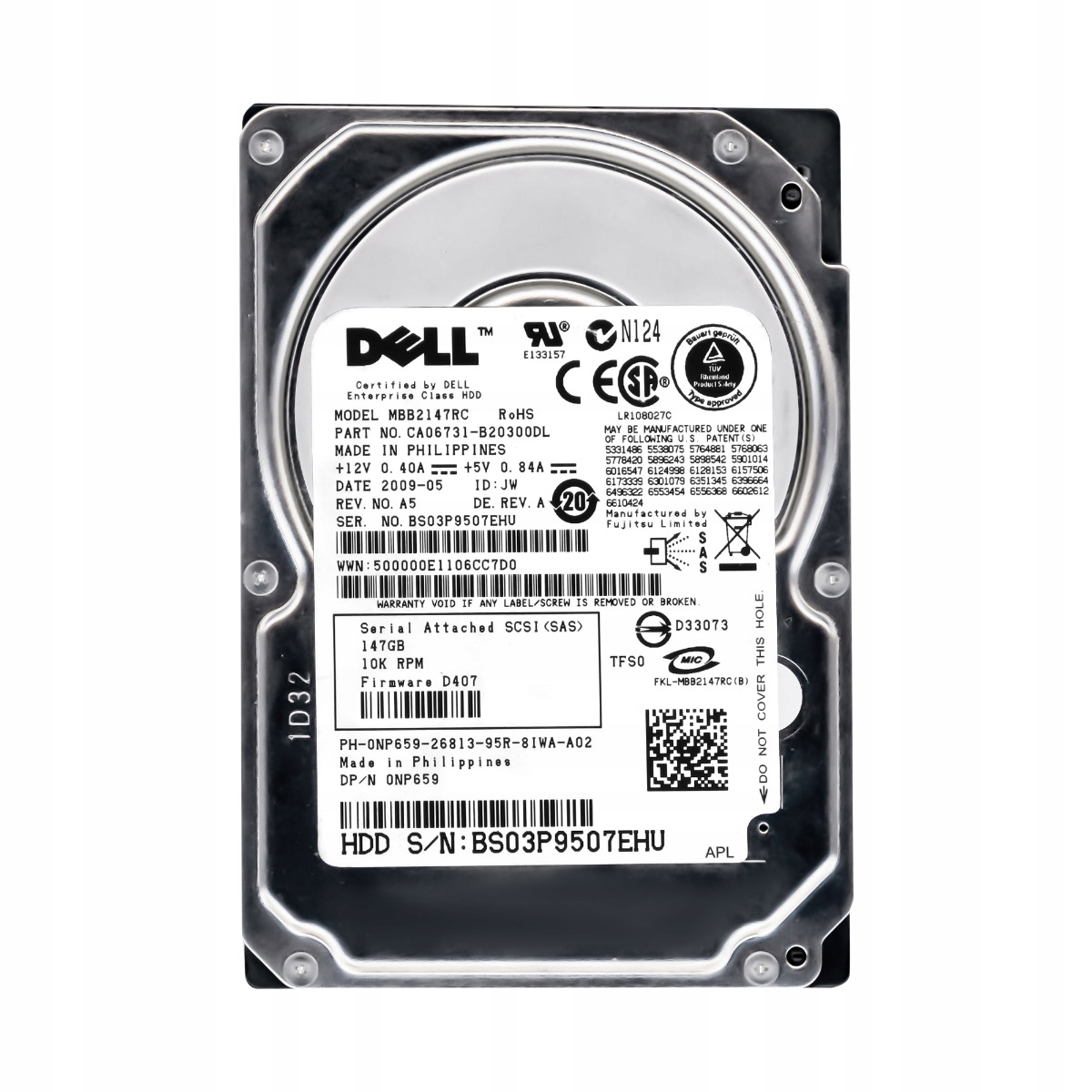 Dell 0NP659 147GB 10K 16MB Sas 2.5" Hdd (pevný disk) MBB2147RC