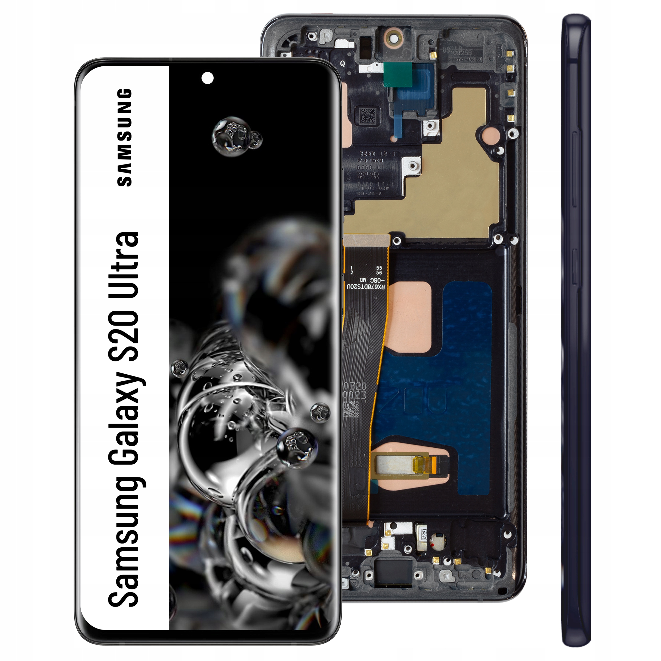 Displej s rámčekom pre Galaxy S20 Ultra Big Oled Panel LCD Cosmic Black