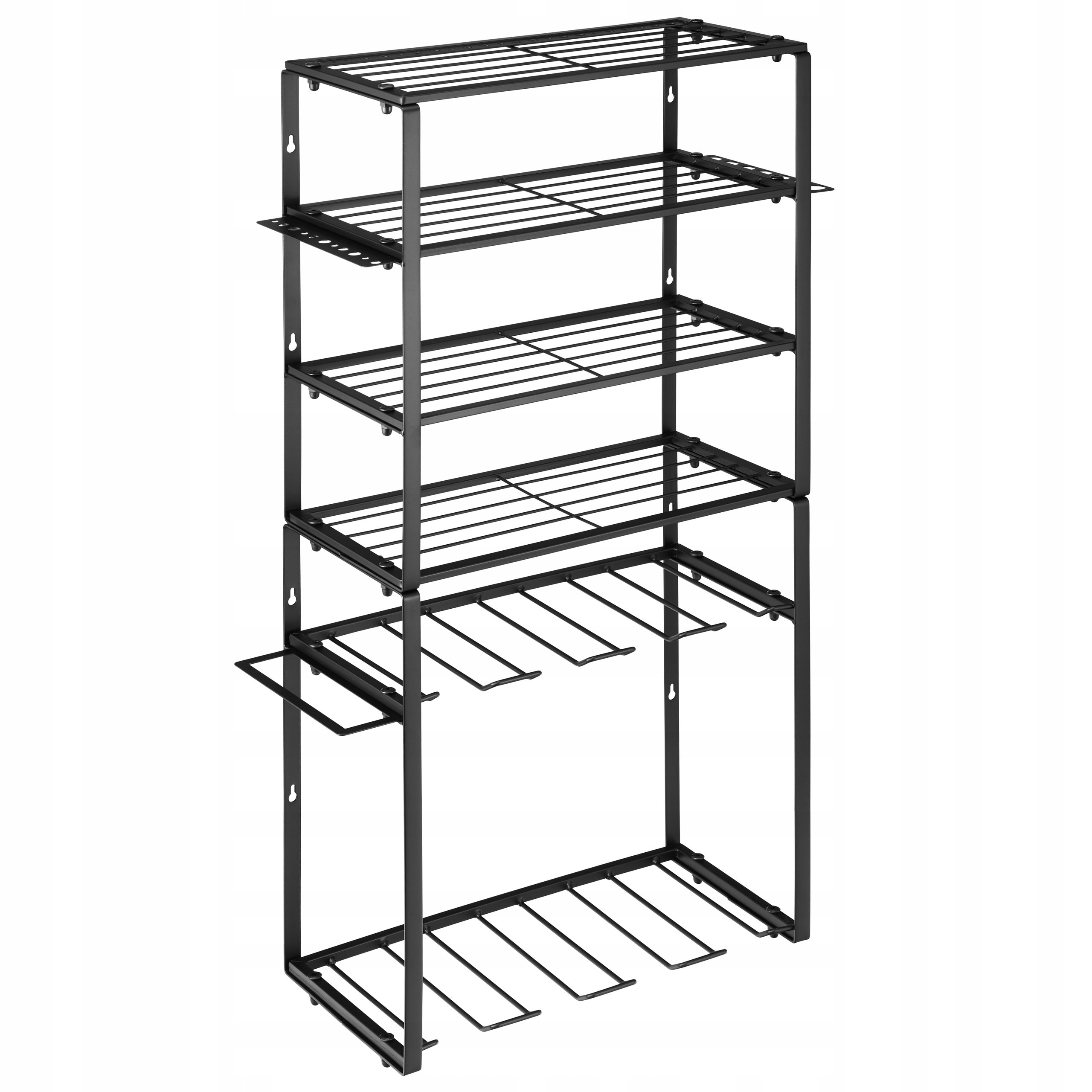 Nástěnná polička na nářadí Kovová dílenský organizér Garážová 6 Vertikální