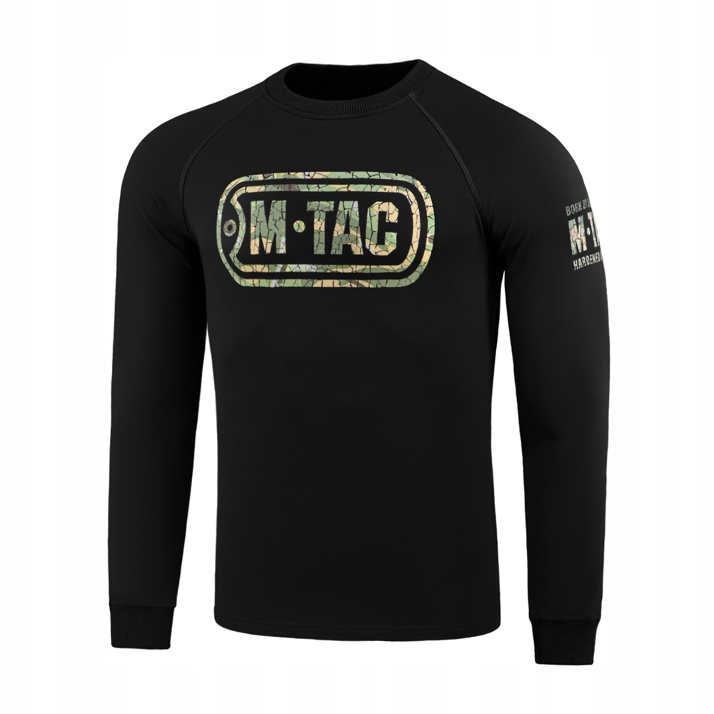 M-Tac Bluza Męska Taktyczna Raglanowa Bawełna Elastyczna Logo Black XL