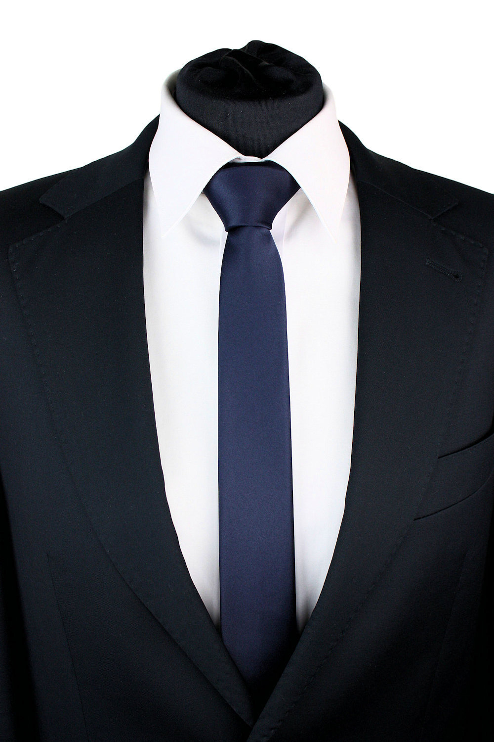 

Krawat Męski Wąski Slim Śledź 5 cm Ciemnogranatowy