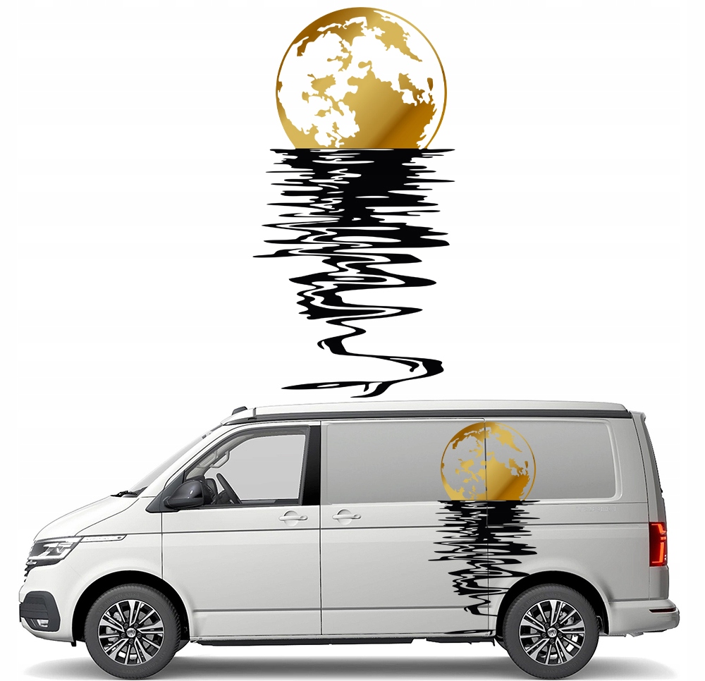 Nalepka Grafika na karavan Přívěs auto Měsíc Moře 90x173