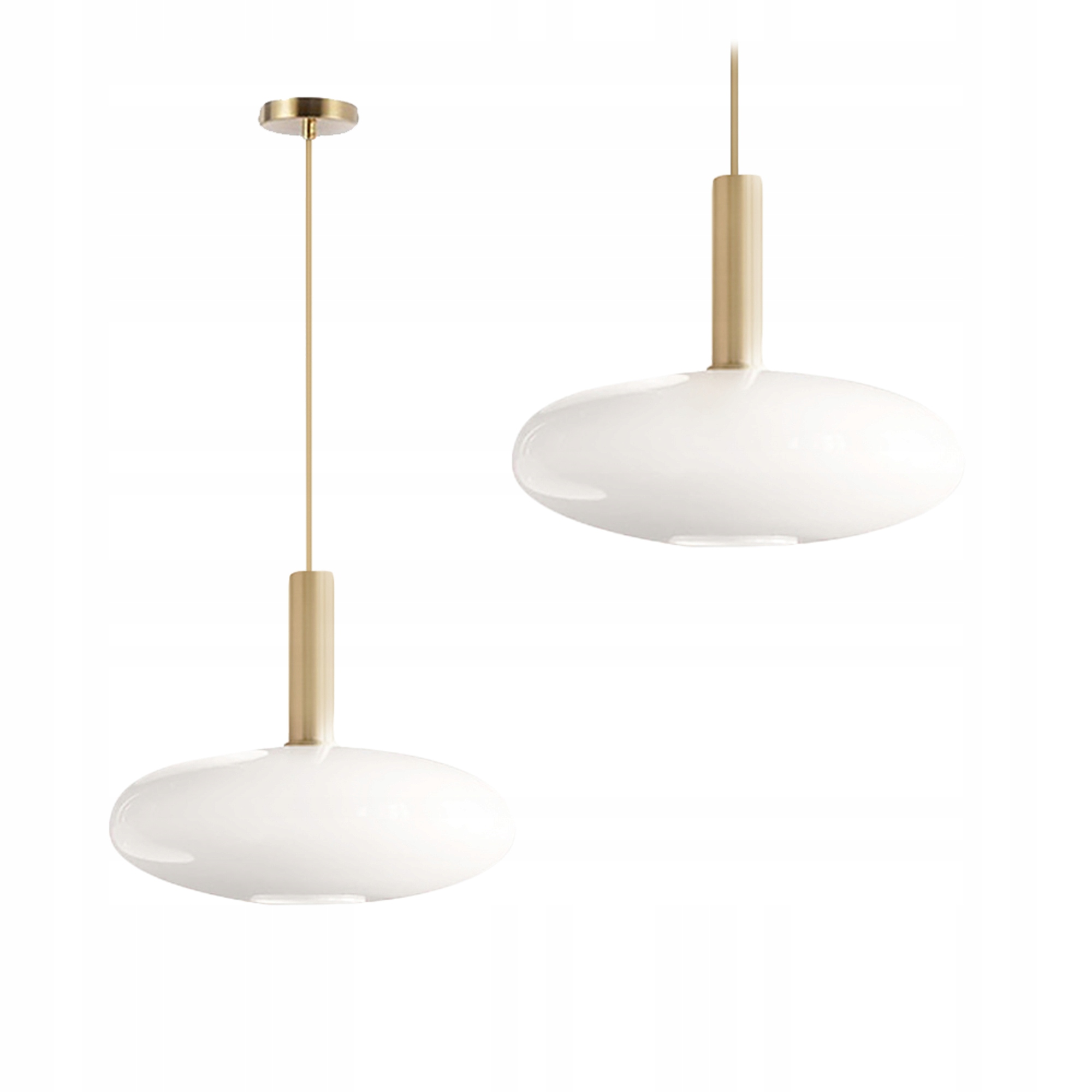 Závěsná stropní lampa Mléčná skleněná, zlatá