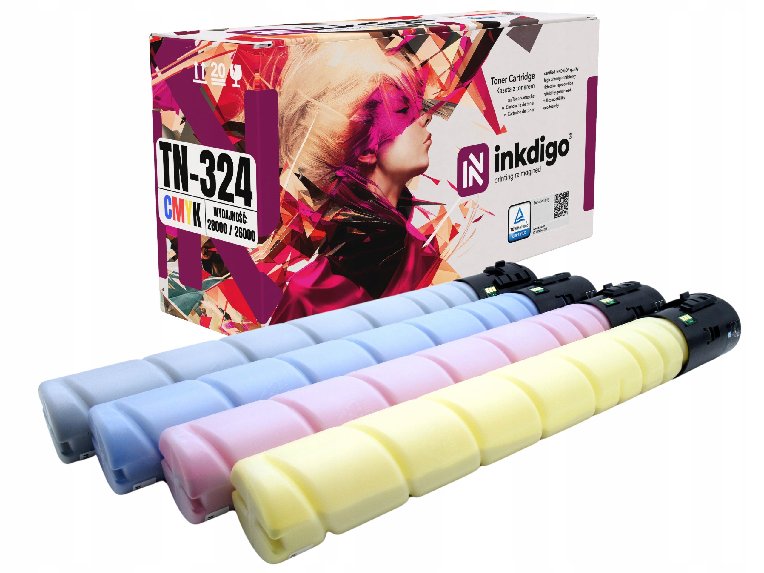 4x Toner TN324 Cmyk Konica Minolta Bizhub C258 C308 C368