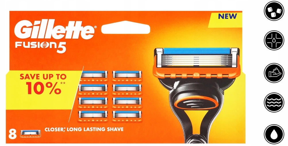 Gillette Fusion5 Náhradní břity pro holicí strojek pro muže, 8 ks