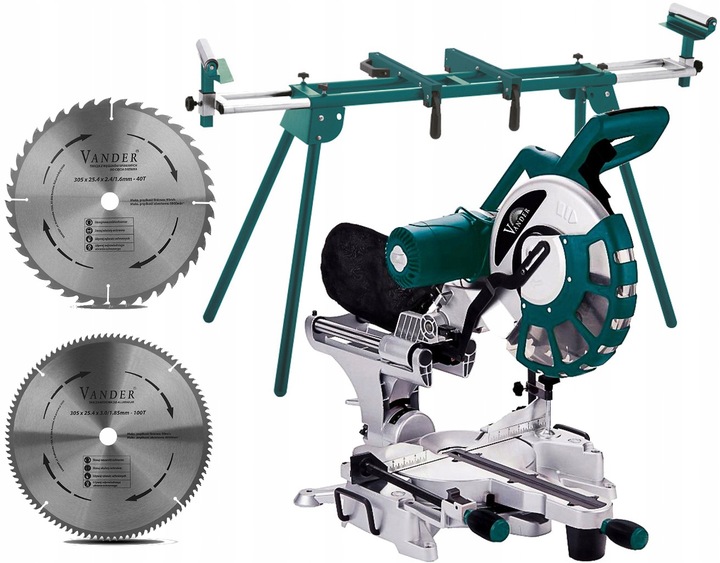 Vander Piła ukośnica do drewna i aluminium 305mm 2000W Wolny Start Stół