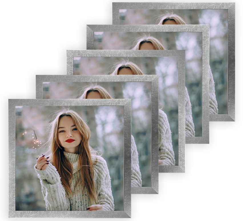 Sada 5 fotorámečků 20x20 Italia stříbrná