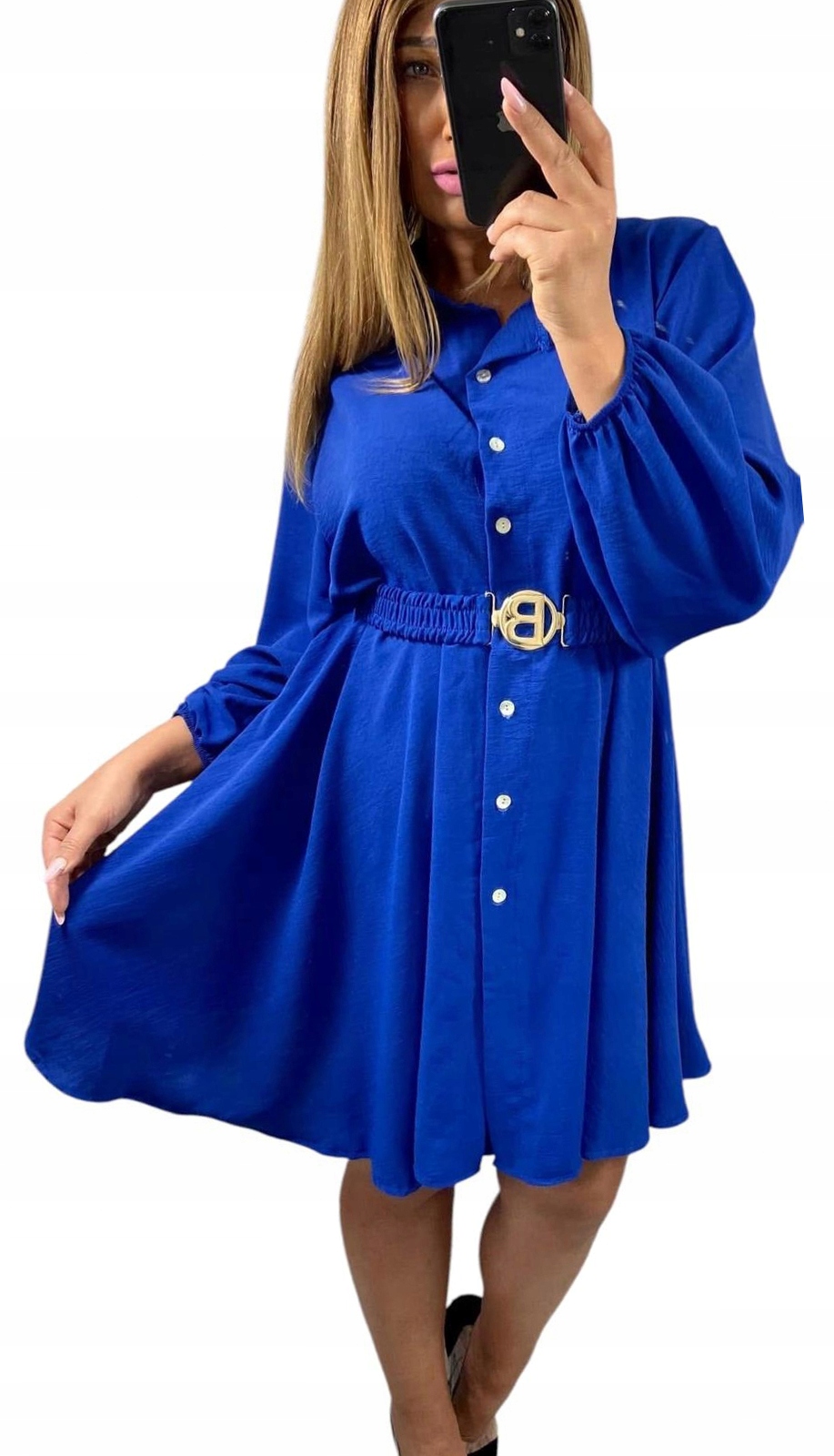 V986 Šaty S Páskem Chabrowa vel. 58 (9XL)