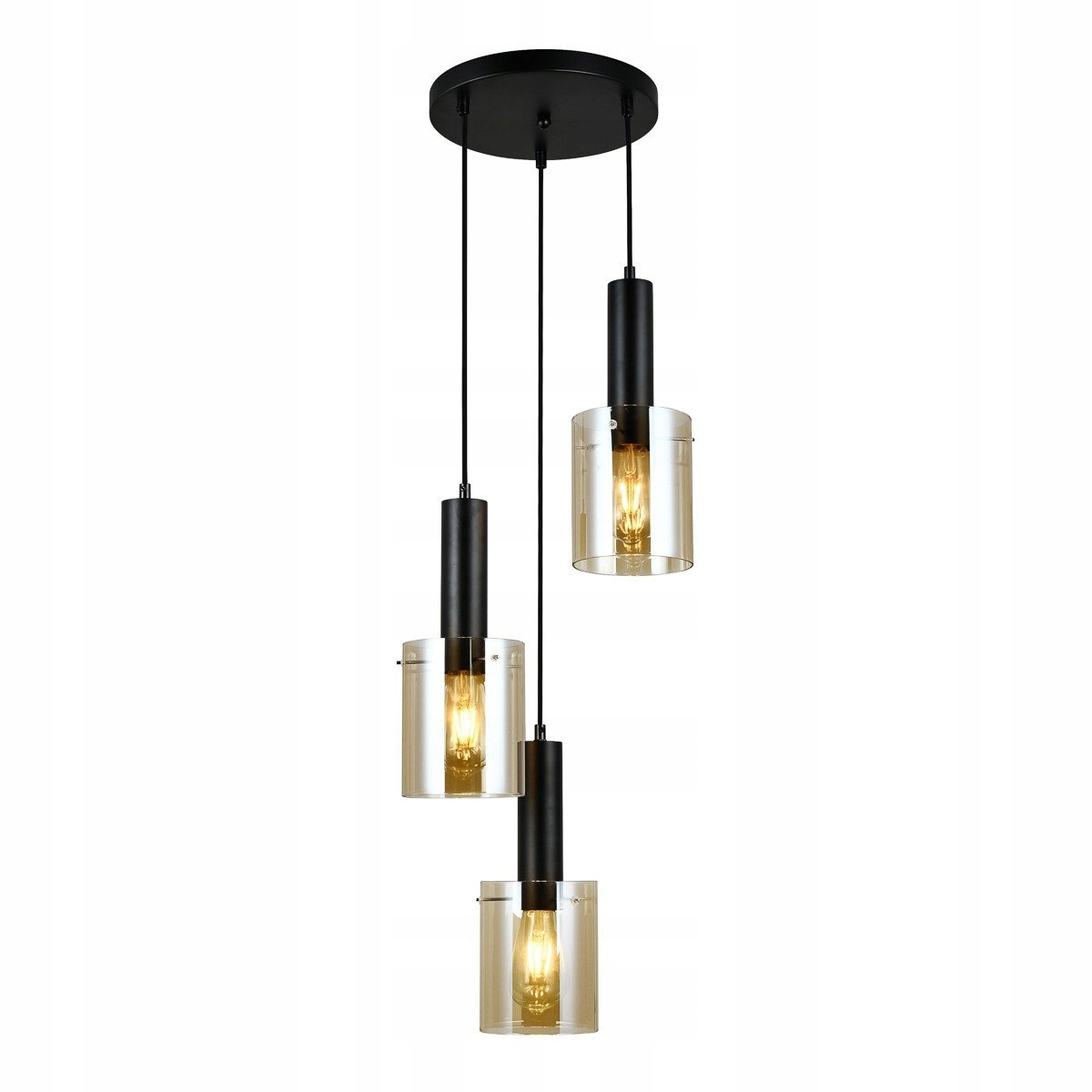 Závesná lampa Sardo PND-5581-3A-BK+AMB Italux Moderná stropná lampa