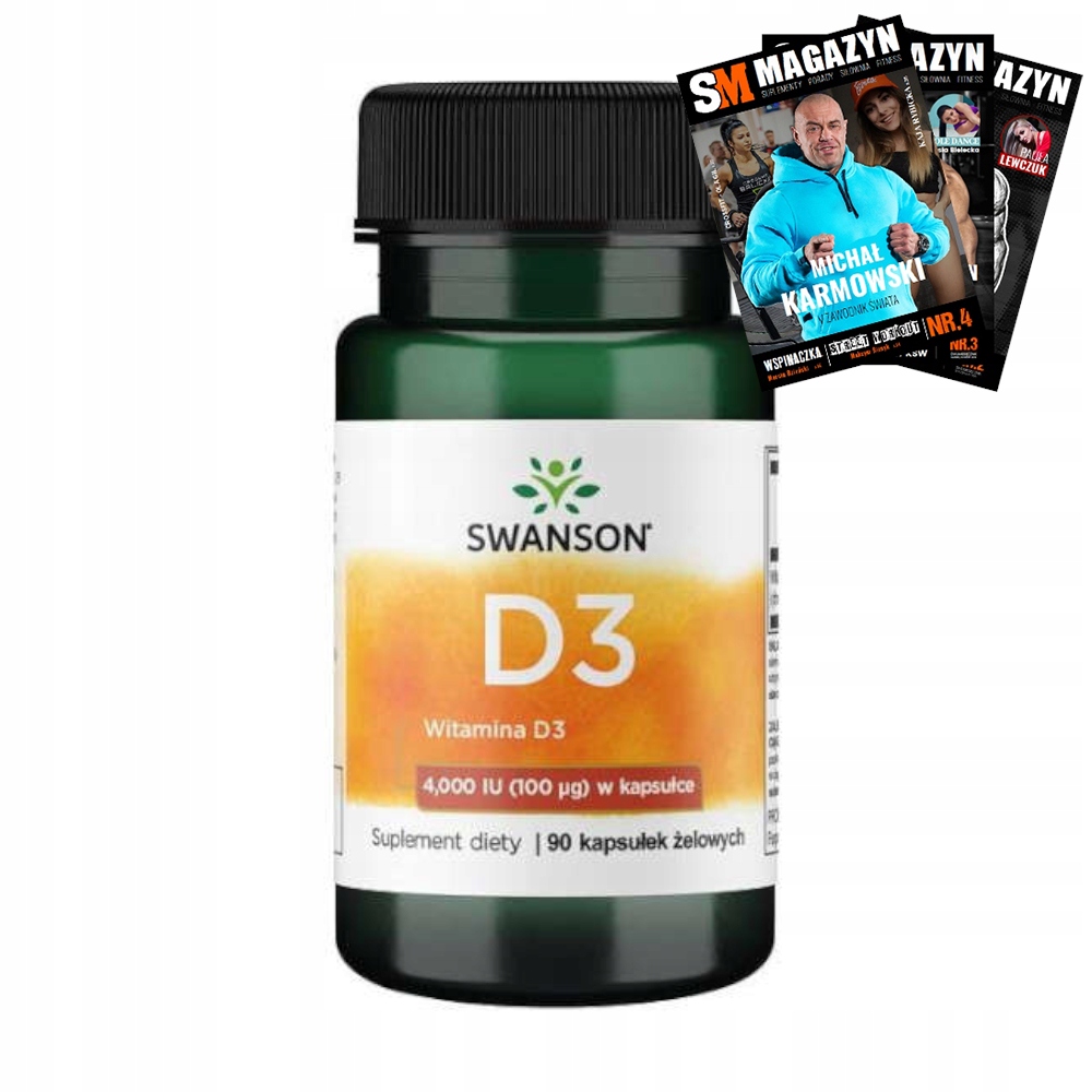 SWANSON WITAMINA D3 4000IU 90 kaps ODPORNOŚĆ KOŚCI SAMOPOCZUCIE