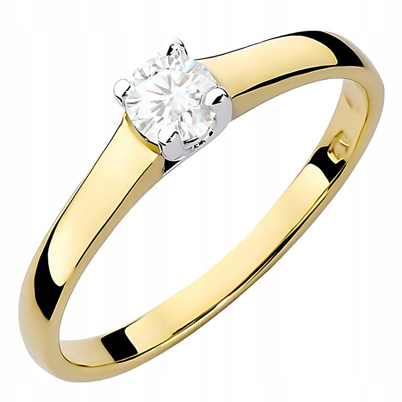 Zlatý Prstýnek ryzosti 585 s laboratorním diamantem 0.20 ct 14k