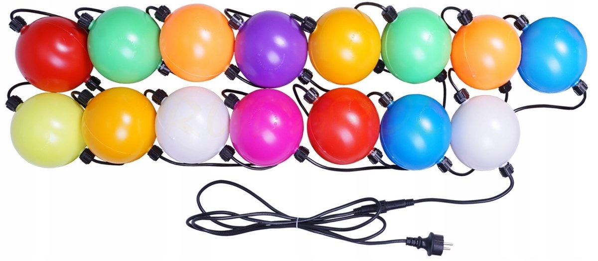 

Lampki Choinkowe LED-15 Duże Kule Zewnętrzne MIX