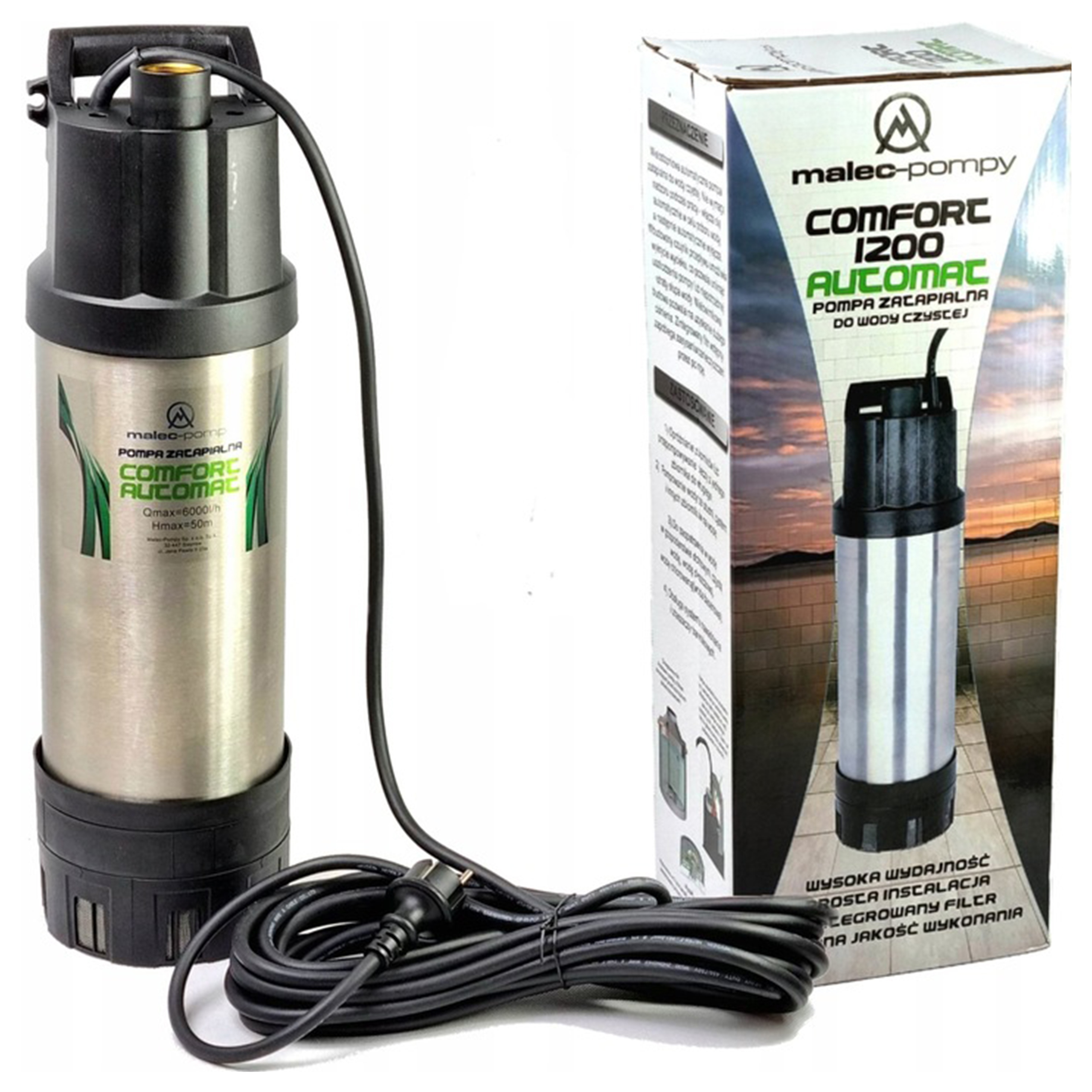 Pompa Comfort 1200 Auto Automatyczna Wody Deszczowej Deszczówki Nawadniania