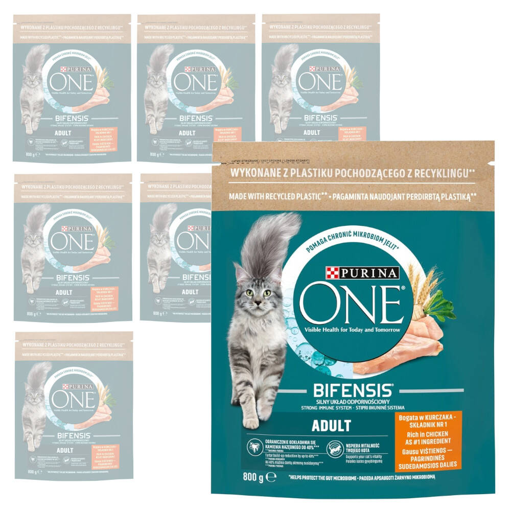 Purina One Bifensis Adult Suché Krmivo S Kuřecím Masem Pro Kočky 8x800 g