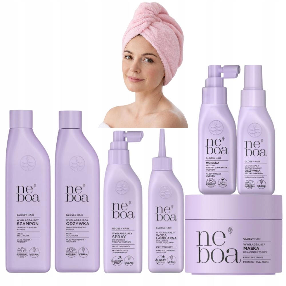 Zestaw Neboa Glossy Hair Cała Seria Turban