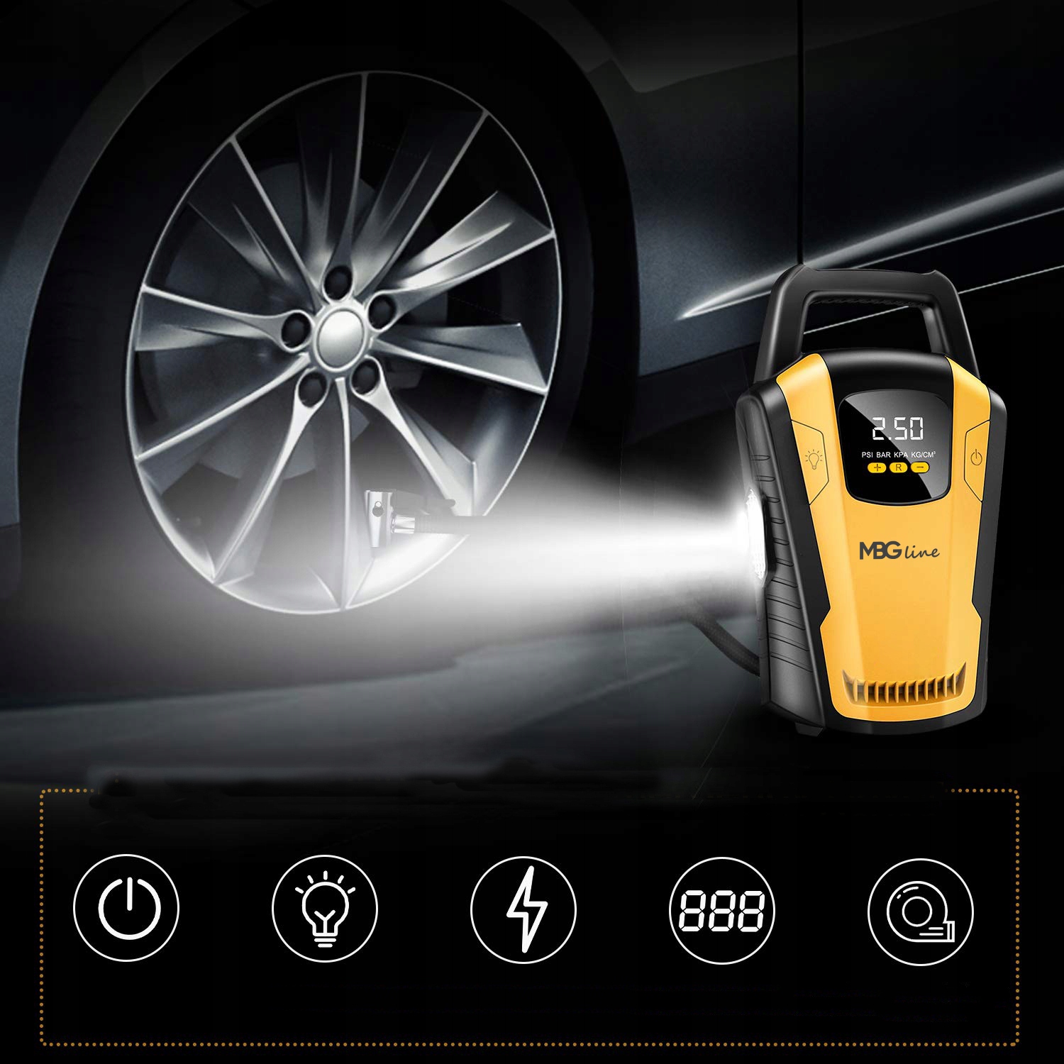 KOMPRESOR SAMOCHODOWY Pompka Sprężarka 12V LED LCD Producent (n) Inny