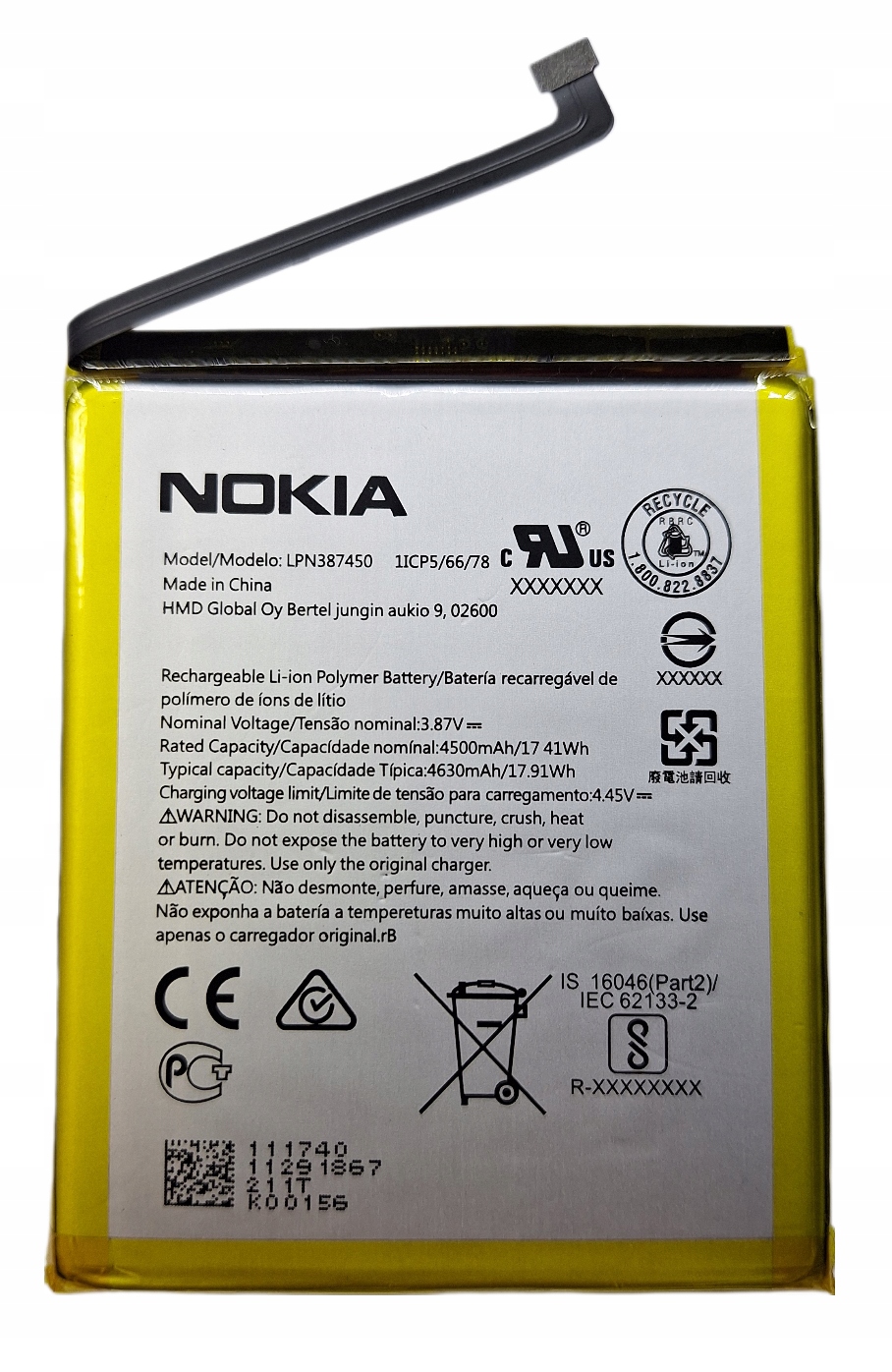 Nowa Bateria Nokia XR20 LPN387450 Jakość Oryginału Oem
