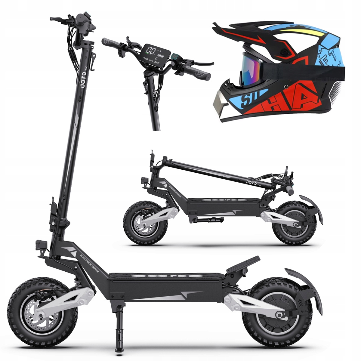 Ootd T10 skládací elektrická vozidla 900W 50KM/H 48V 13.5AH 45KM 11" Pl