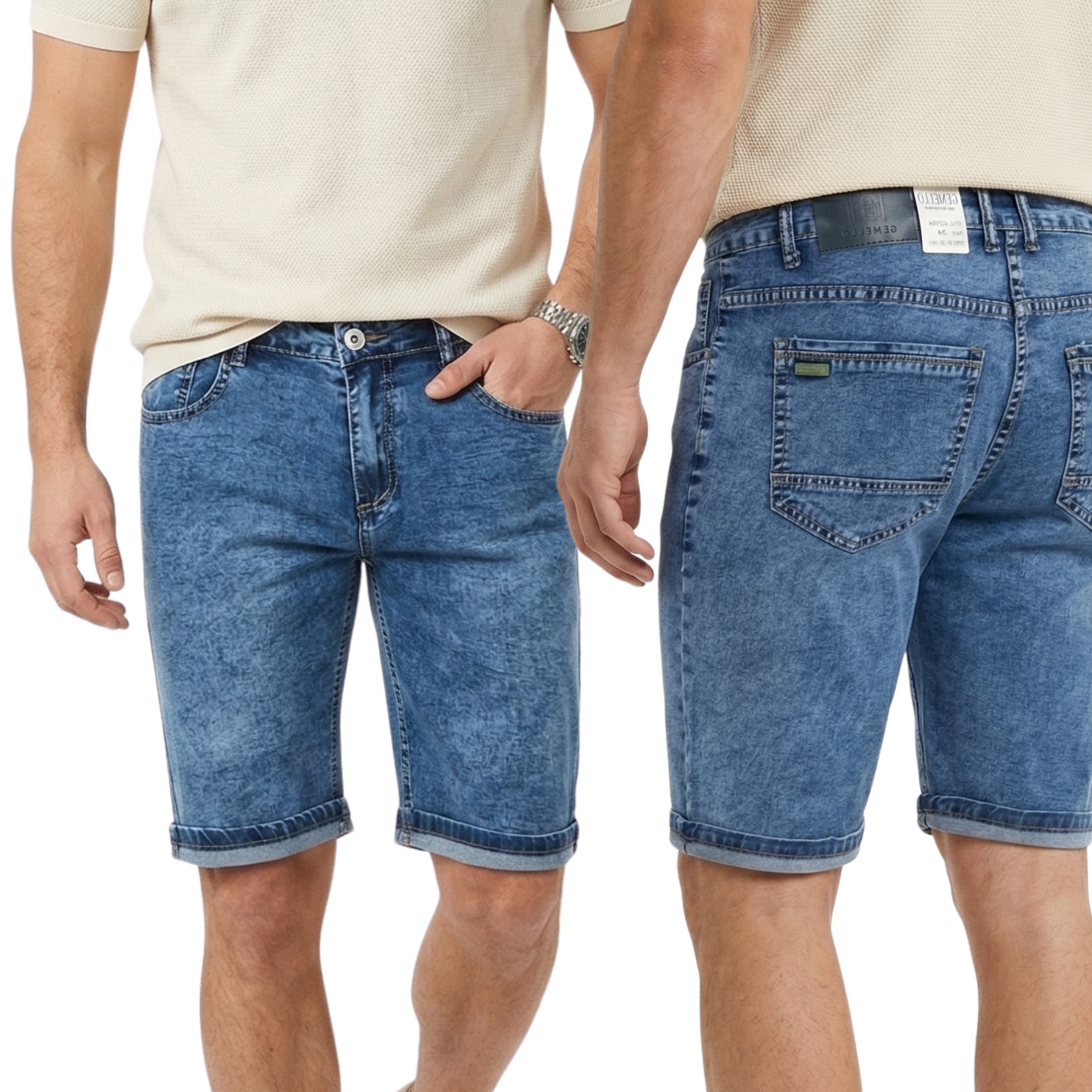 Spodenki męskie jeans Niebieskie Bawełniane Letnie Pas 78-82 cm W31