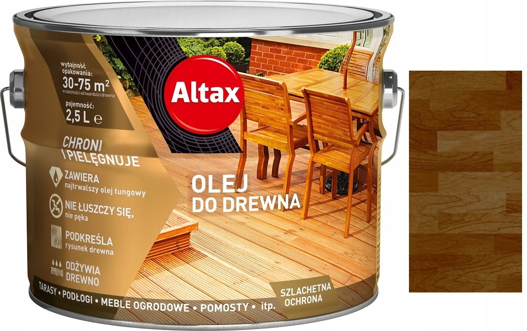 ALTAX ZABEZPIECZAJĄCY OLEJ DO DREWNA TIK 2.5L