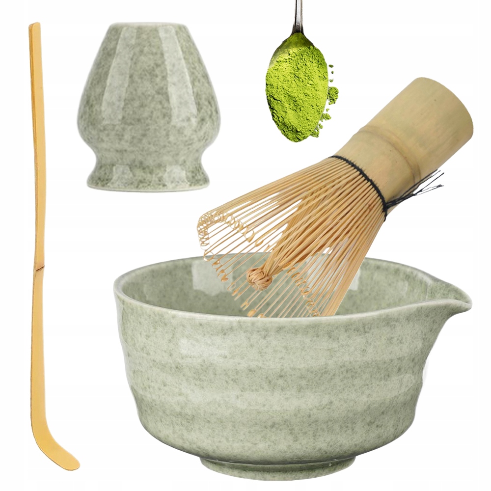 Levně Sada 4 ks Matcha: Bambusový Whisk Whisk Příprava Matchy