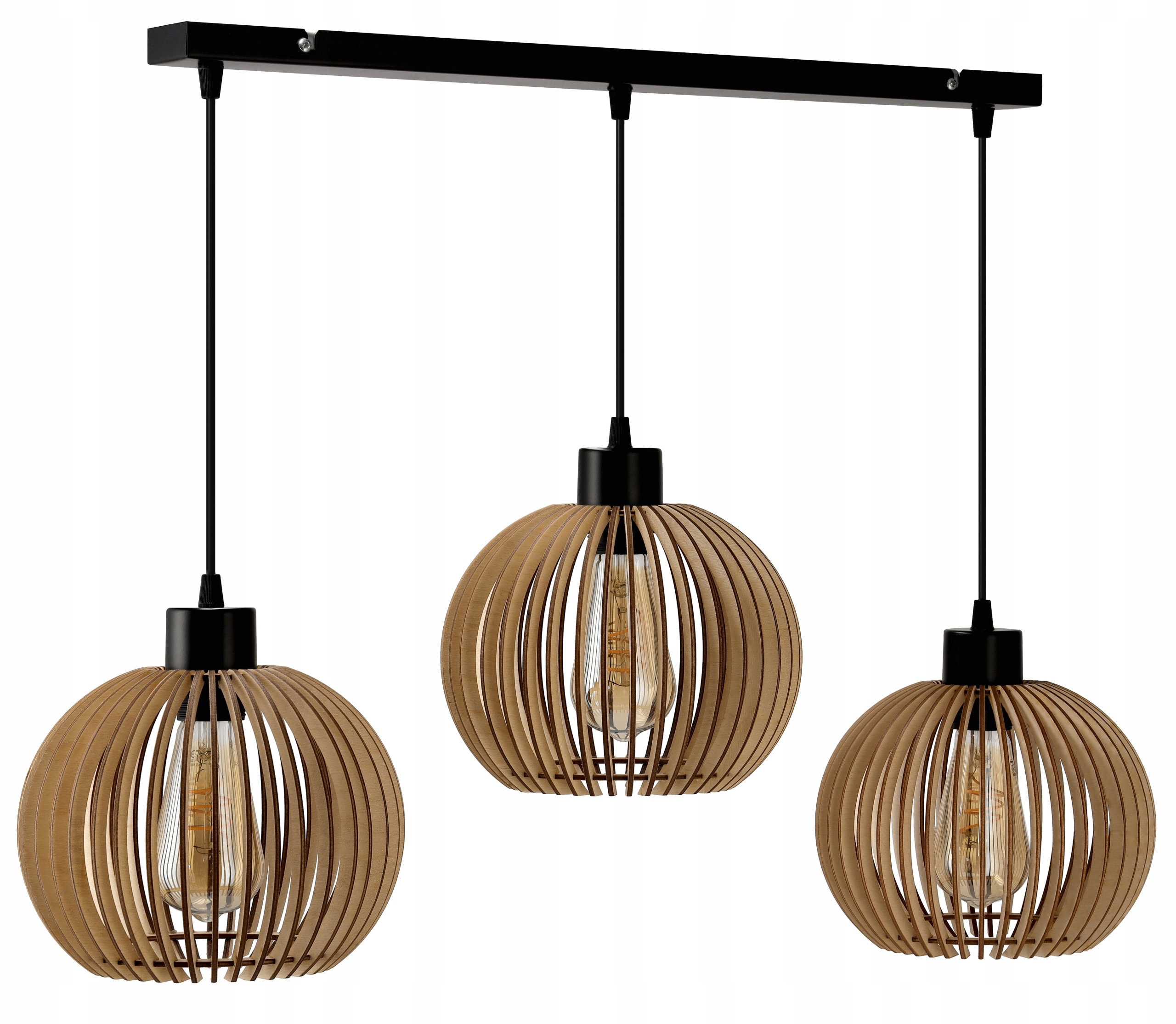 Závěsná Led lampa 3xE27 Dřevěná, nastavitelná do kuchyně obývacího pokoje, klimatizace