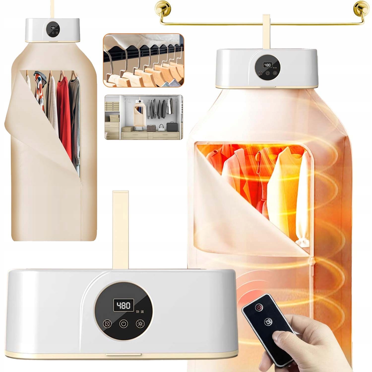 Levně Elektrický Sušák Na Prádlo Sušák Skládací Sušák 4-RYCHLOSTNÍ Časovač