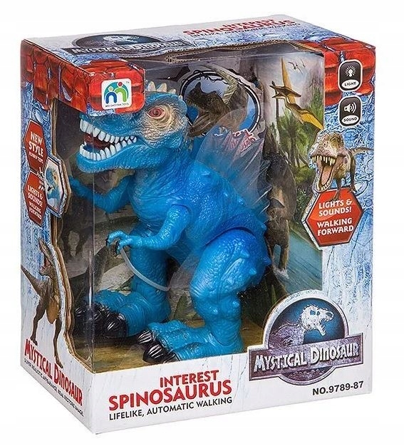

Mistyczny Dinozaur Chodzi Świeci Spinozaur Niebies