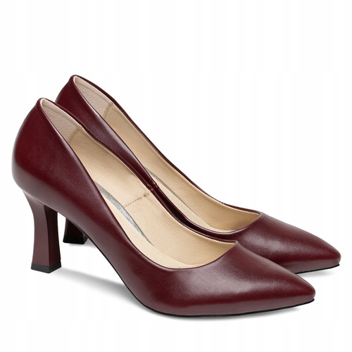 Brilu Polskie Klasyczne Szpilki Kadence Bordowe 36