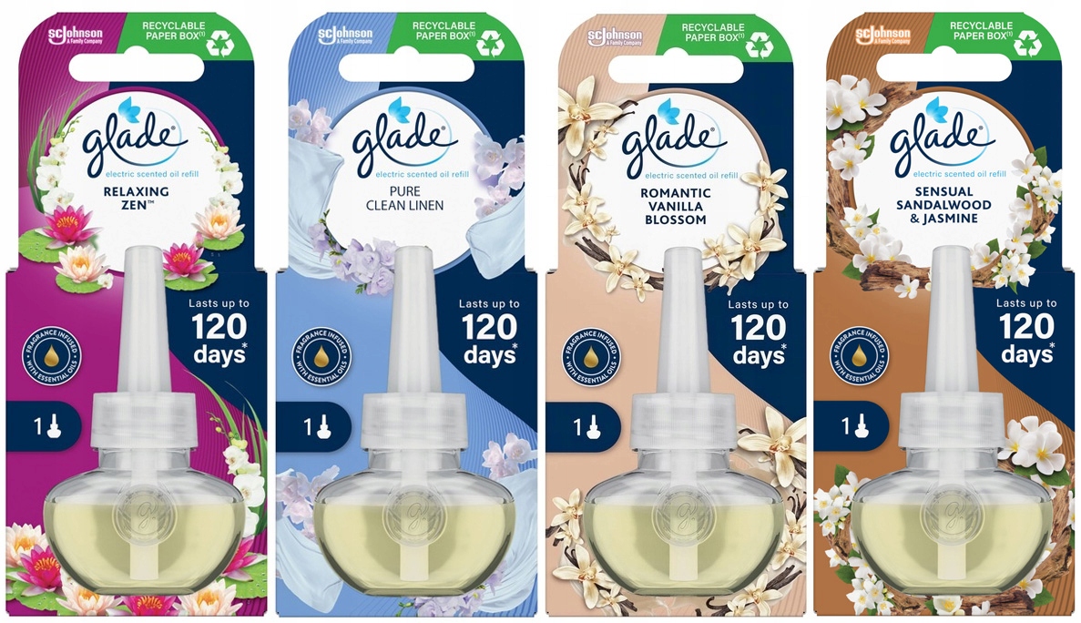 Levně Glade náplň do osvěžovače Vanilla, Sandalwood, Pure, Relaxing Zen MIX