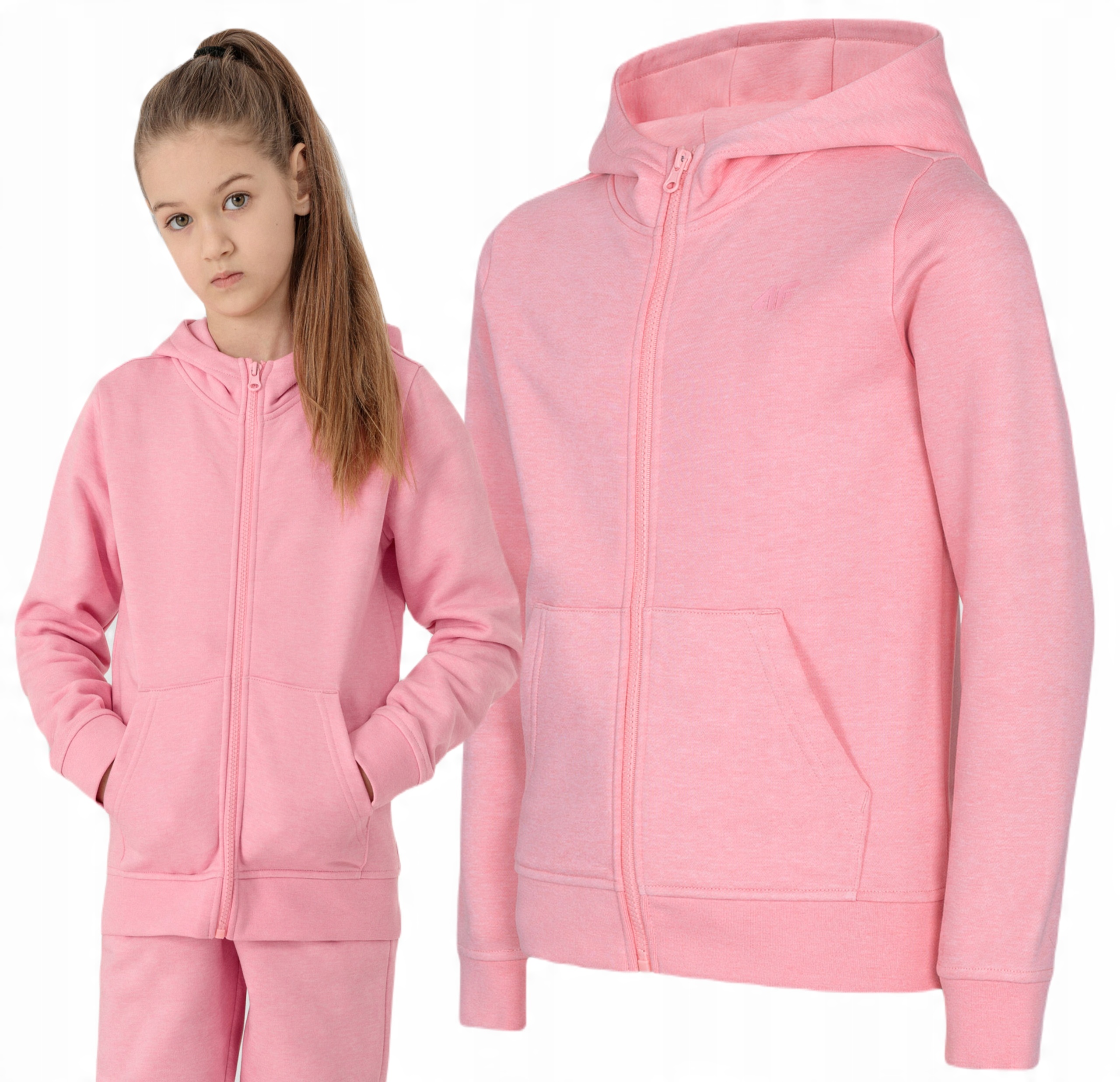 

Bluza Rozpinana Z Kapturem 4F JBLD001 Róż 128