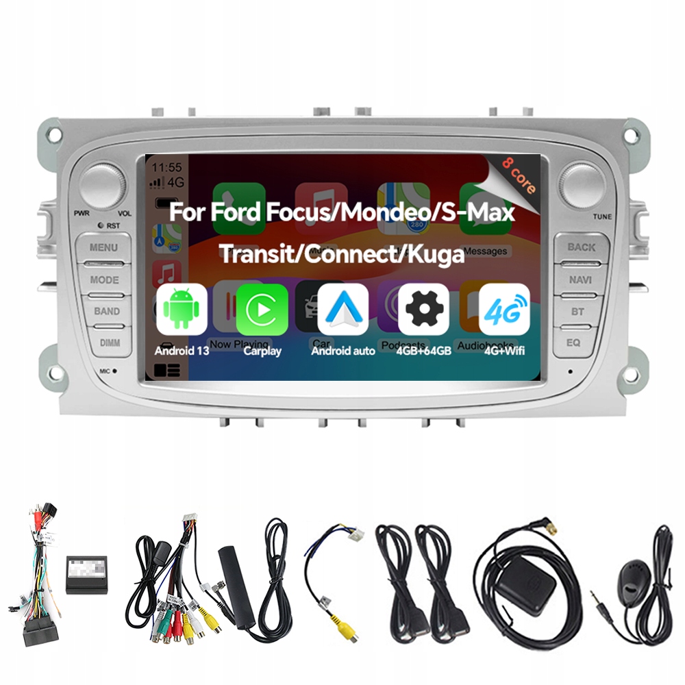 Eunavi Android 13 Autorádio pre Ford Focus 2 2008-2011 S-Max Mondeo Galaxy