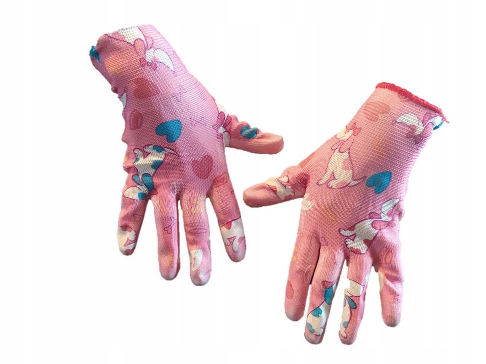 Женские садовые перчатки с покрытием розовый R. 8 материал доминирующий полиэстер
