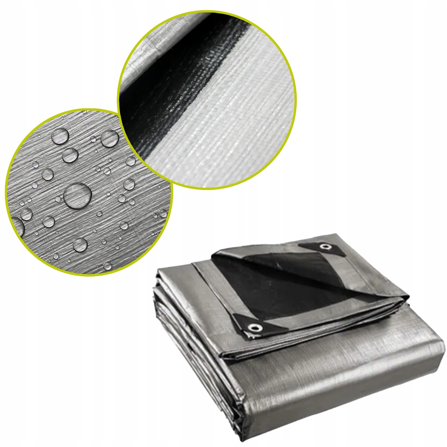 Gruba Plandeka 6x8m Ochronna Wodoodporna Płachta Pokrowiec 260g/m2