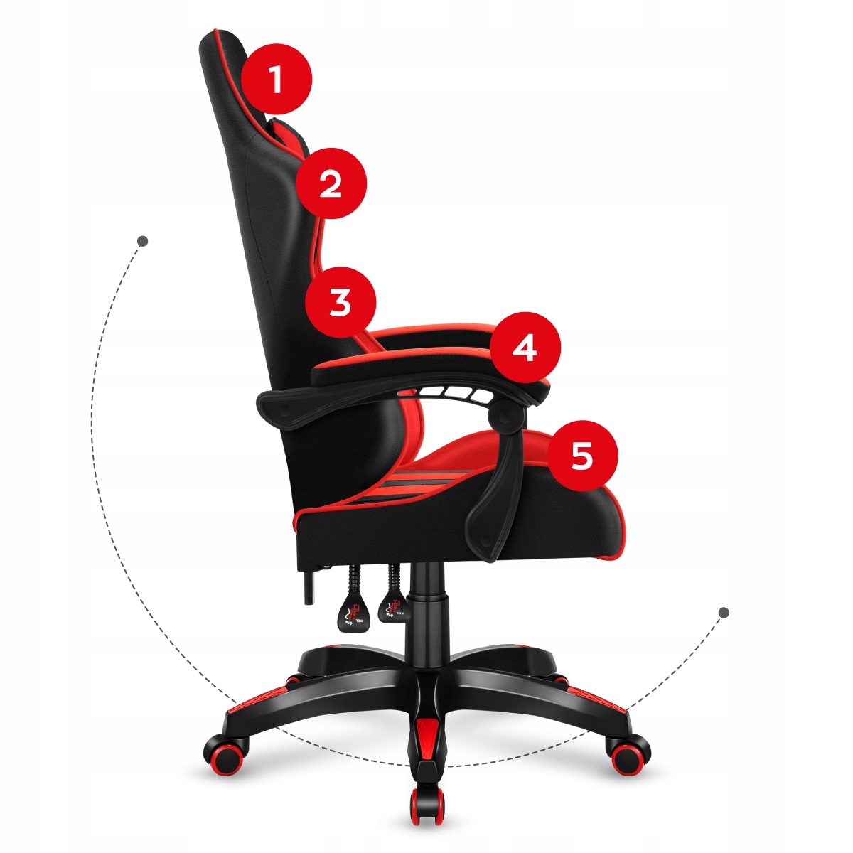 Pasukama žaidimų kėdė HUZARO Reguliuojama Maksimalus sėdynės aukštis 55 cm