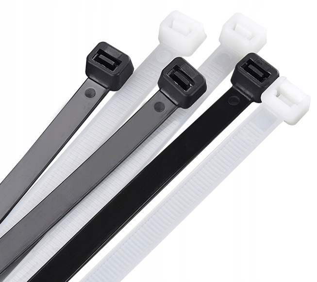 OPASKI KABLOWE ZACISKOWE TRYTYTKI CZARNE UV 400x9mm 100 szt Średnica 105 mm