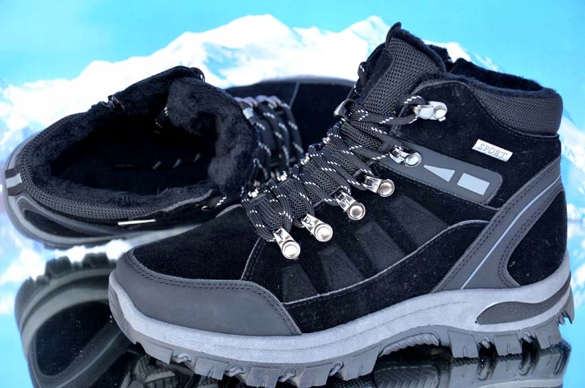 BUTY ZIMOWE SPORTOWE TREKINGOWE CIEPŁE W GÓRY TURYSTYCZNE ŚNIEGOWE SPACER Kolor wielokolorowy