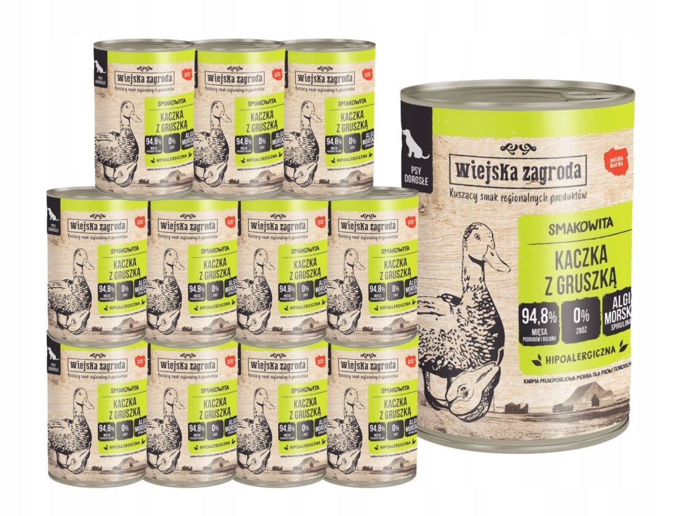 Levně Wiejska Zagroda Krmivo mokré pro psa Kachna s hruškou 12x400g