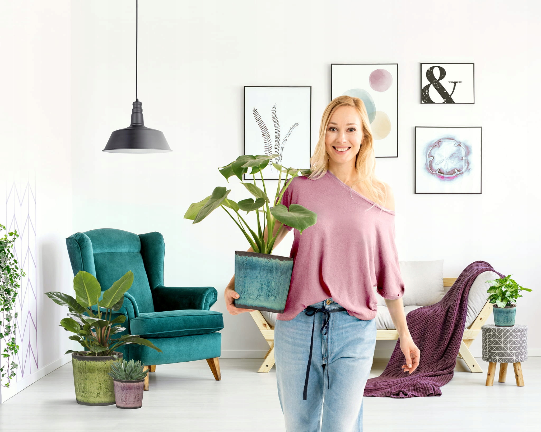 Fioletowa osłonka na doniczkę Scheurich Marka Scheurich