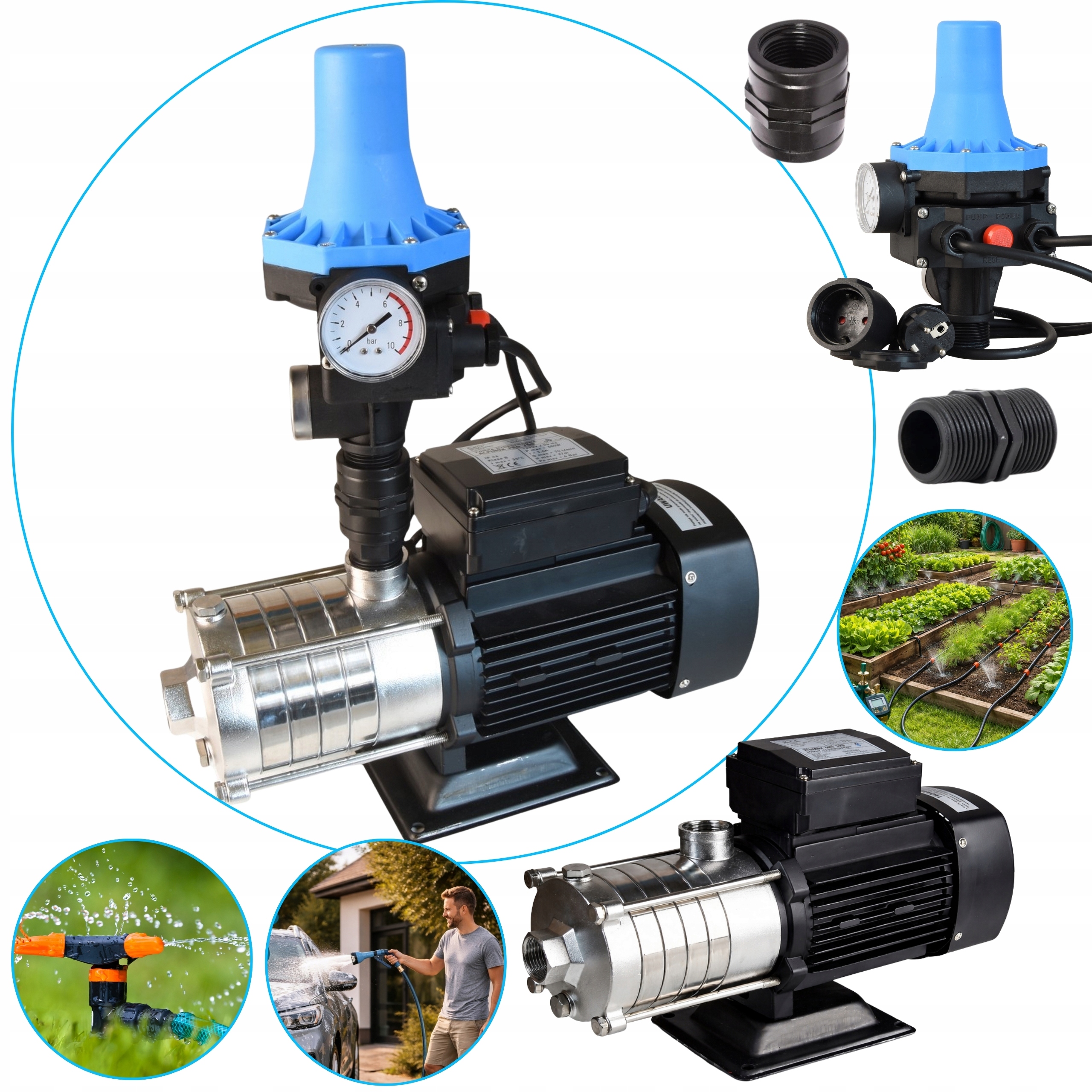 Výkonná Vodní Pumpa 550 W 70 L/min, Automatické Vypnutí A Regulace Čerpadla