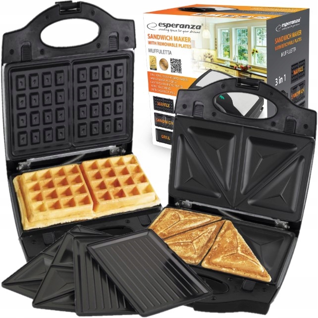 

Opiekacz Uniwersalny 3W1 Gofry Tosty Grill 700W