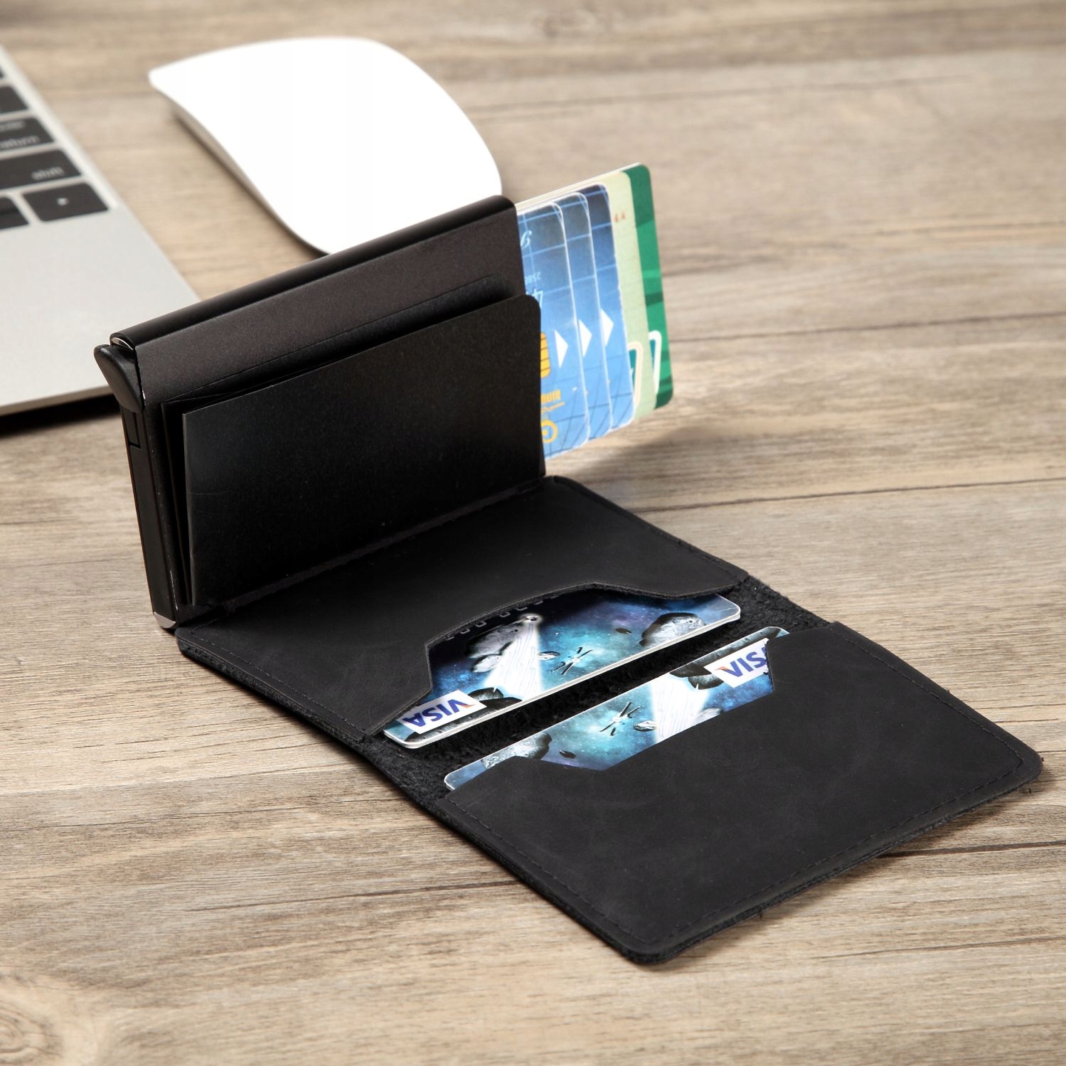 Men Rfid Wallet Metal Case Aluminum Double Box Model 34