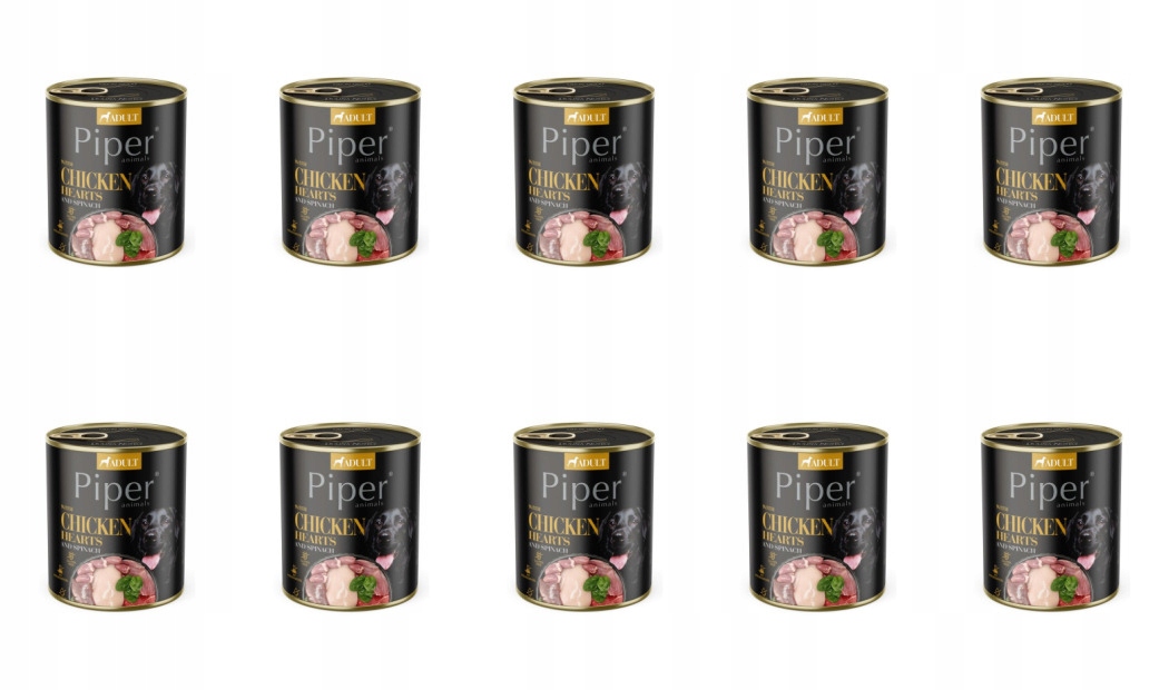 Levně Krmivo Pro Psa Kuřecí Srdce A Špenát 800G Piper x 10 Kusů