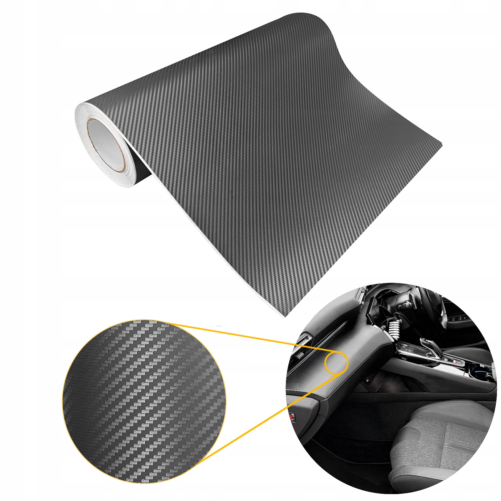 Dýha Carbon 3D Grafitová Fólie pro olepování vozidla 50 cm x 15 m