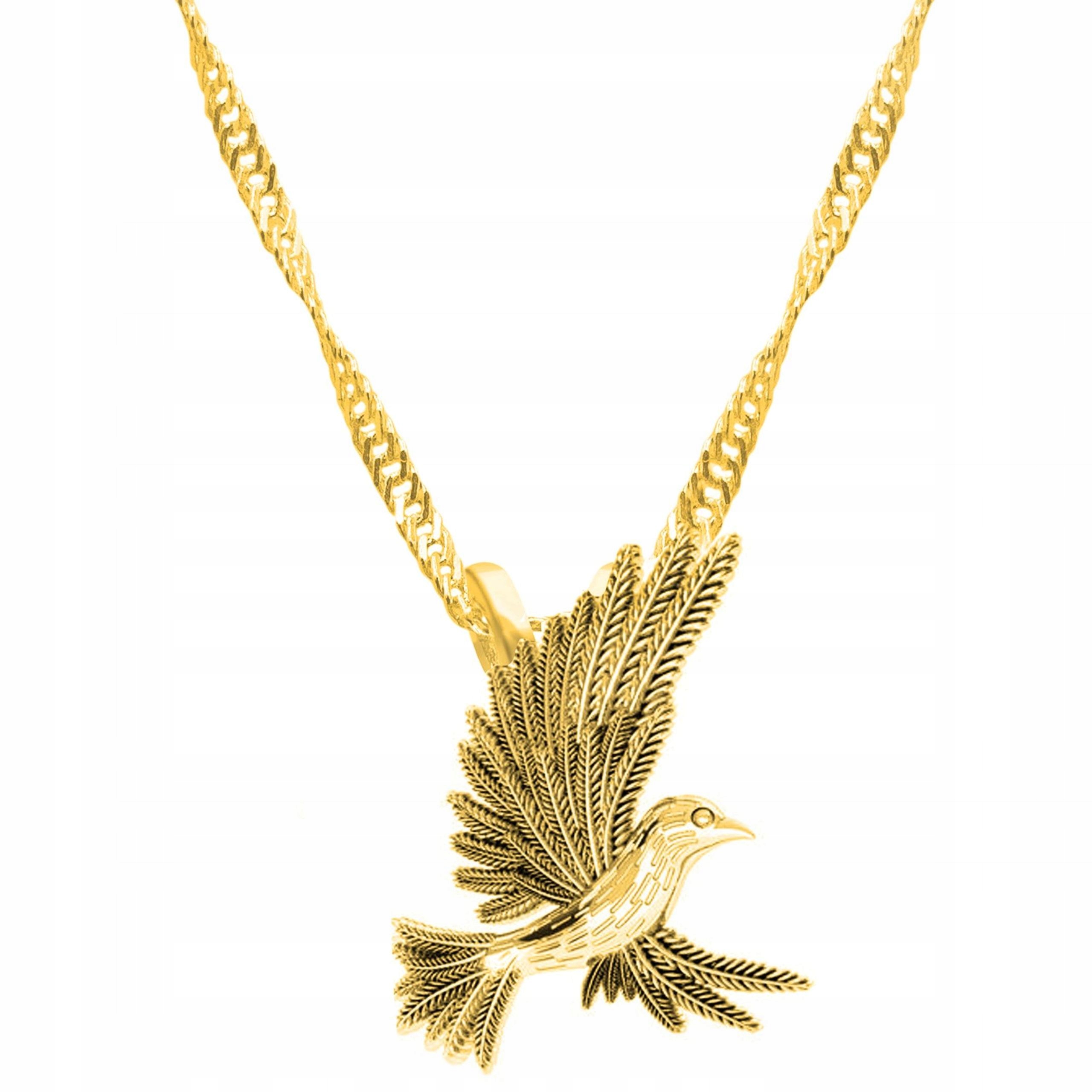 Zlatý náhrdelník s ptákem Kolibříkem Kolibřík Ptáček Bird Stříbro 925