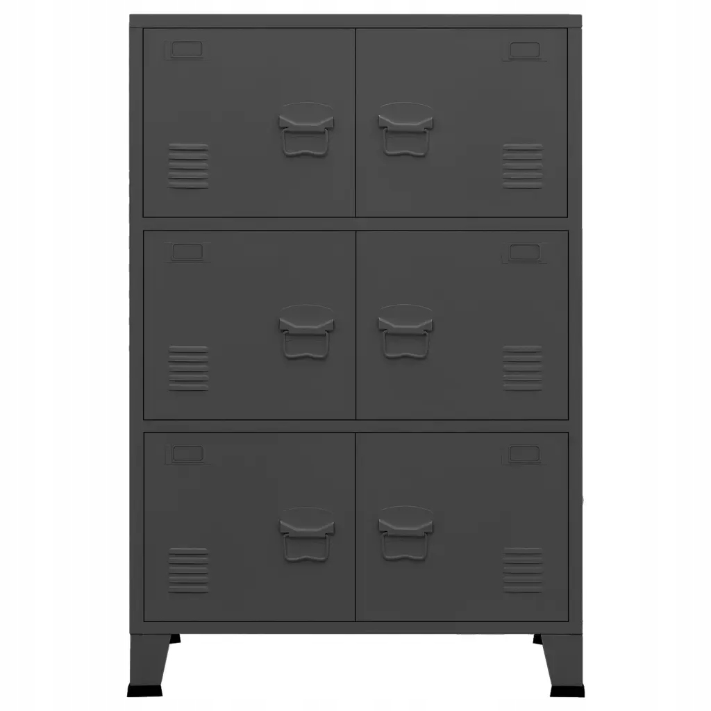 Industrialna szafka, antracytowa, 75x40x115 cm, me Kolor mebla odcienie brązu