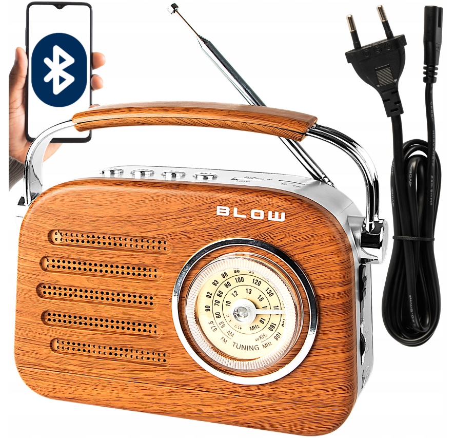 Retro Kuchyňské Rádio Bluetooth Síťové Na Baterie