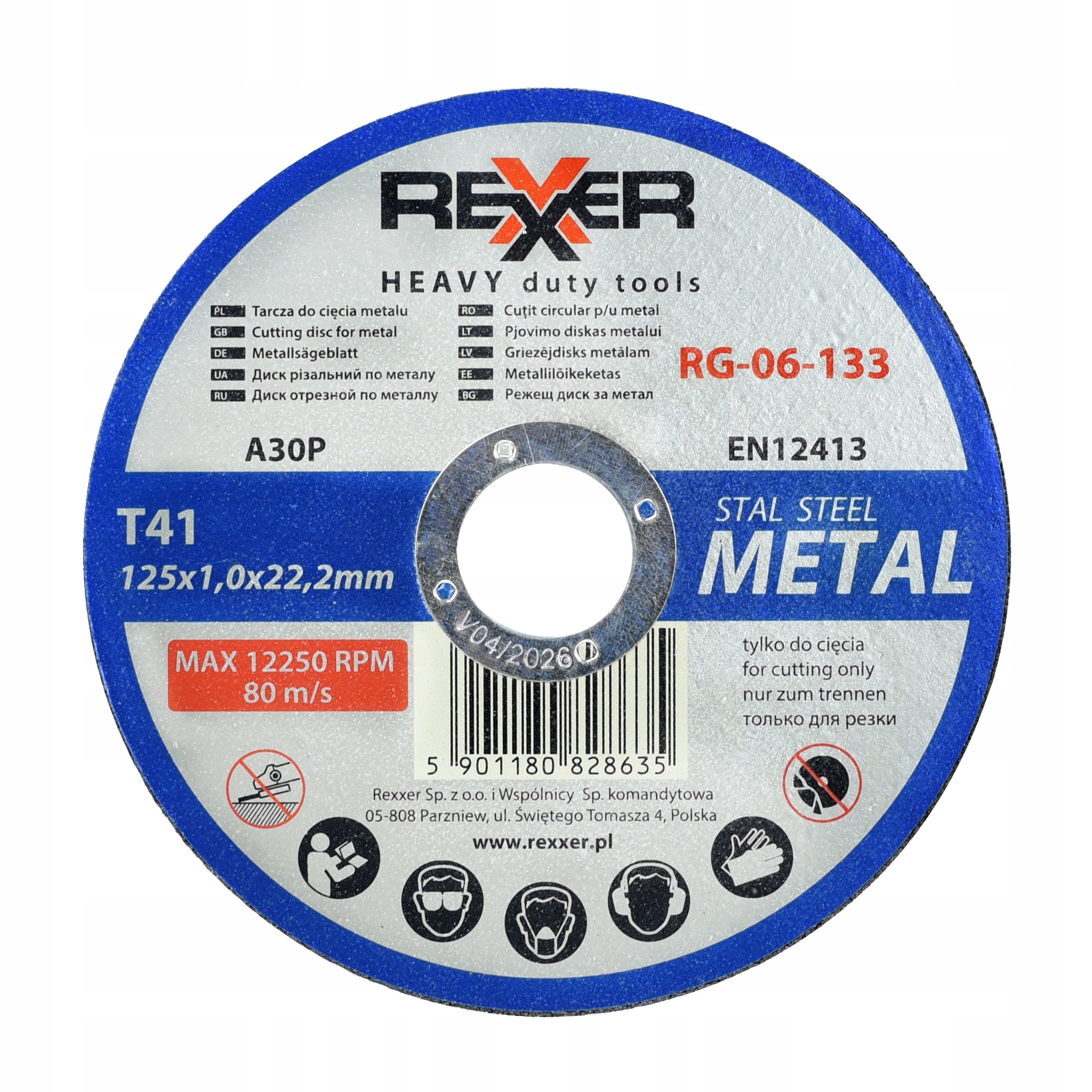 TARCZA DO CIĘCIA METALU 125 X 1.0 MM 10 SZTUK Kod producenta RG-06-150