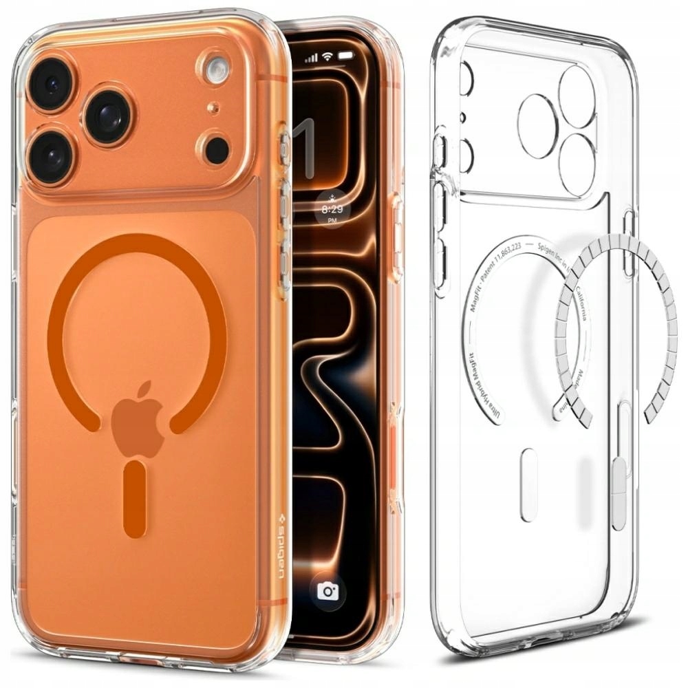 Pouzdro Spigen Ultra Hybrid Mag MagSafe pro iPhone 17 Pro Max, oranžové